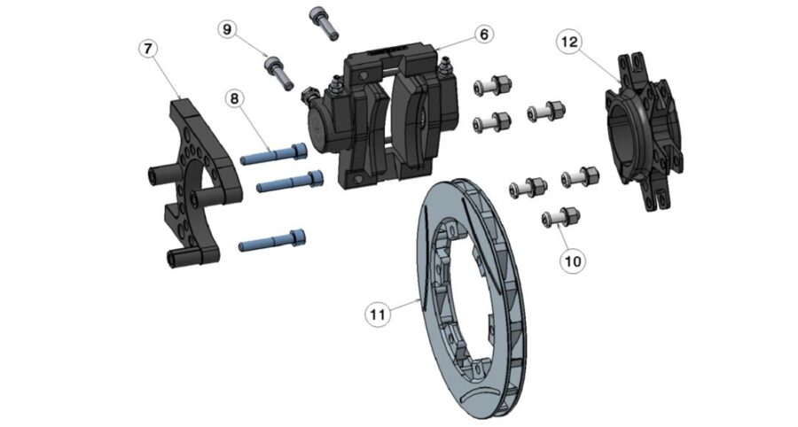 Item Nr 7 - TILLOTSON REAR BRAKE CALIPER SUPPORT ANOD. INOX