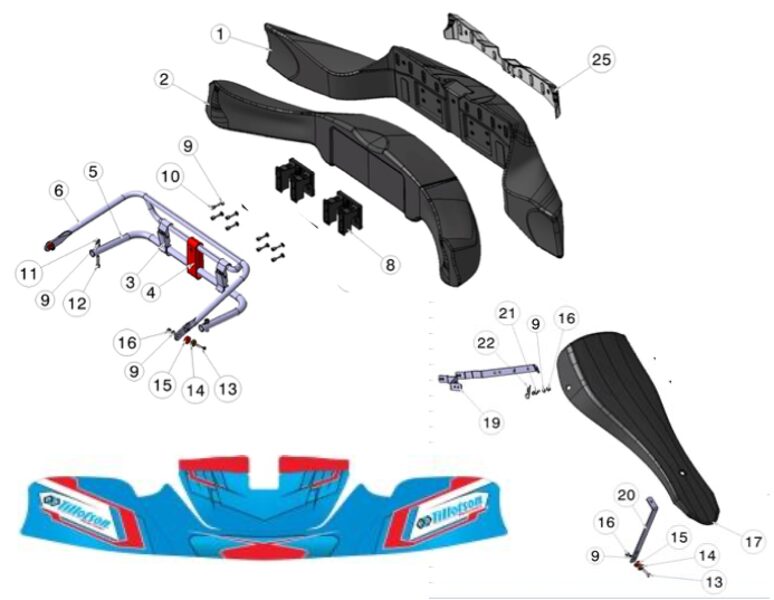 Item Nr8 -2015 CIK-FIA FRONT SPOILER PLATE (2 pieces)